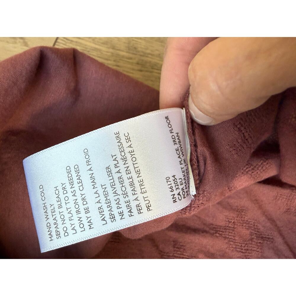 Cleobella Rust Eyelet Ruffle Collar Button-Front Blouse M - Picture 12 of 12